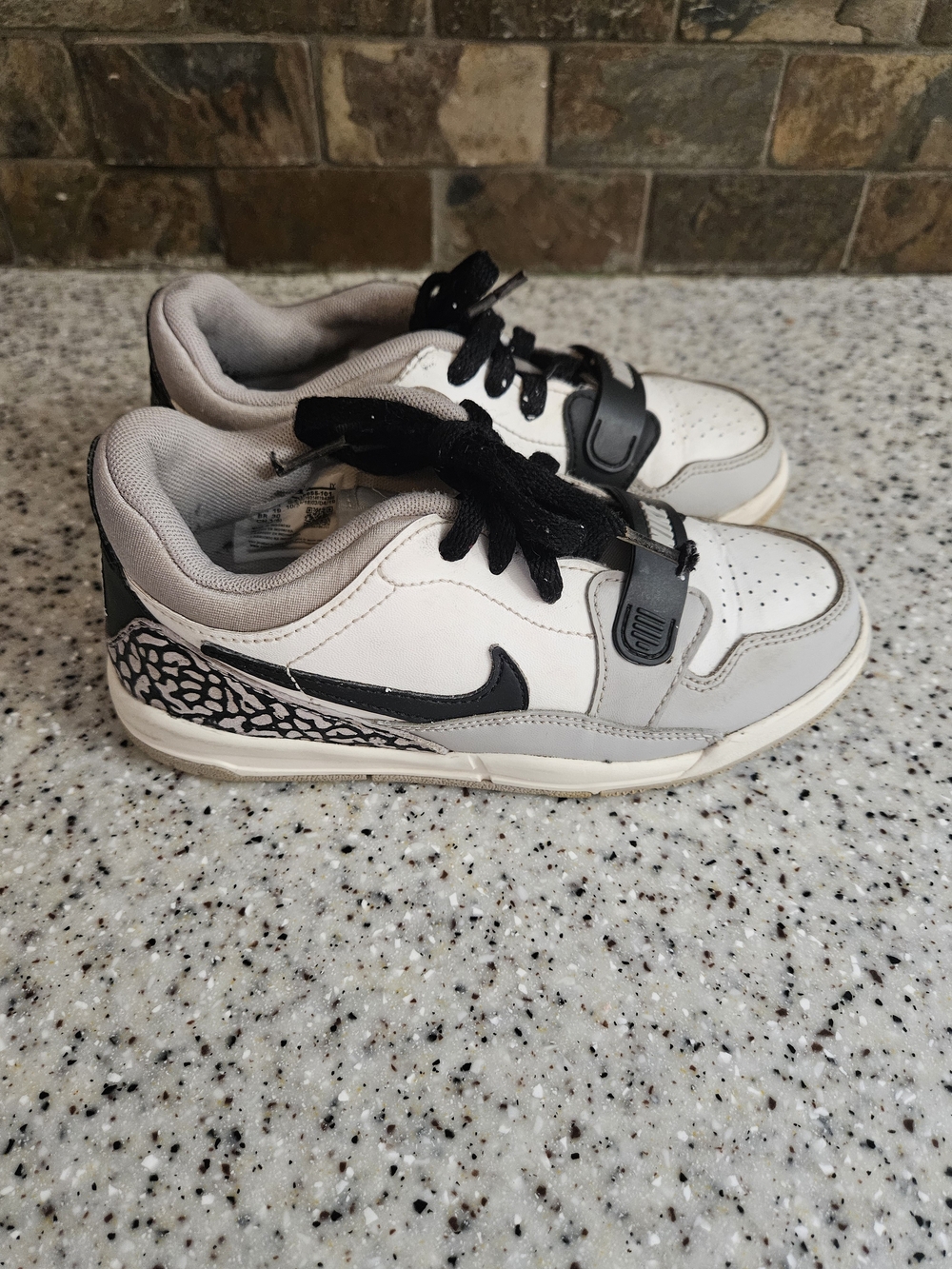 Jordan Kids White, Gray, and Black Sneakers